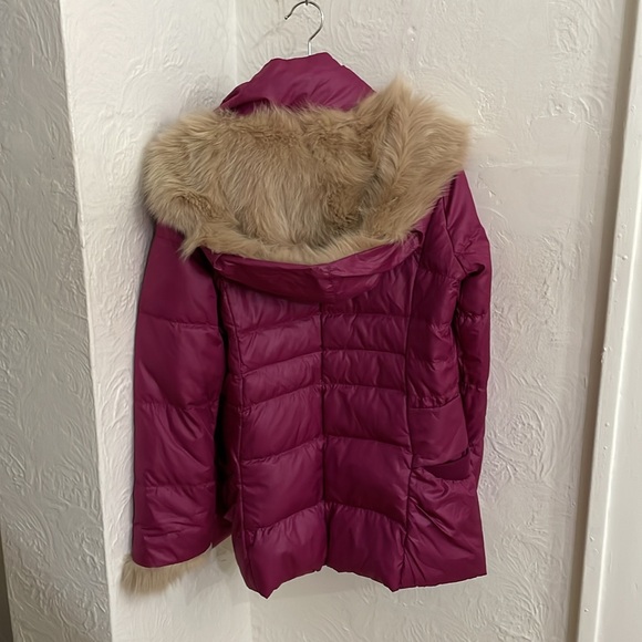MCGINN KNIGHTSBRIDGE Women's Fox Trim Puffer Jacket Size 36/M - Picture 5 of 5